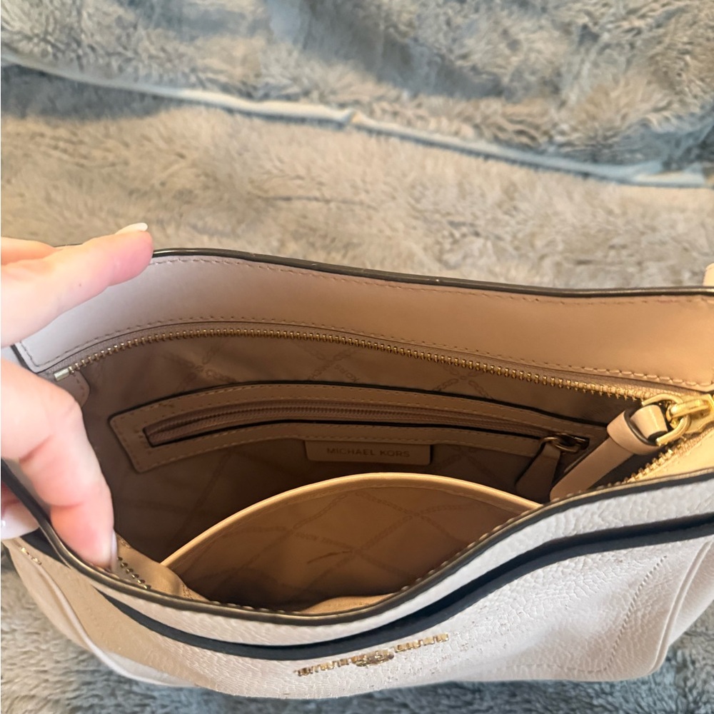 Michael Kors Blush Pink Leather Shoulder Bag with Gold Hardware